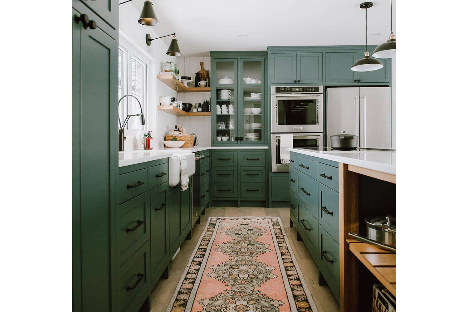 رنگ سبز طبیعی در سرویس آشپزخانه